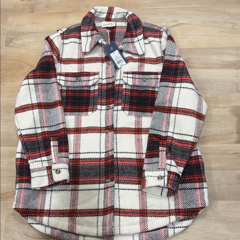 NWT Universal Thread Red and White Shacket